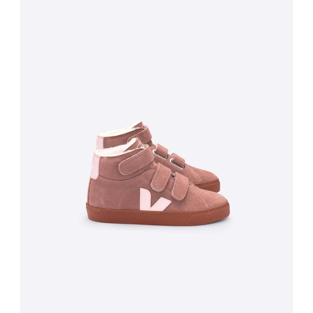 Veja ESPLAR MID FURED SUEDE Schoenen Kinderen Roze | NL 759ILH